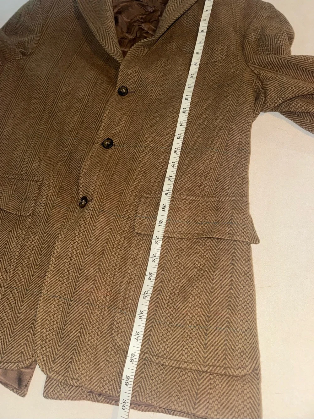 VTG Polo Ralph Lauren Italy Lambswool Blazer Sport Coat Large Leather Elbow